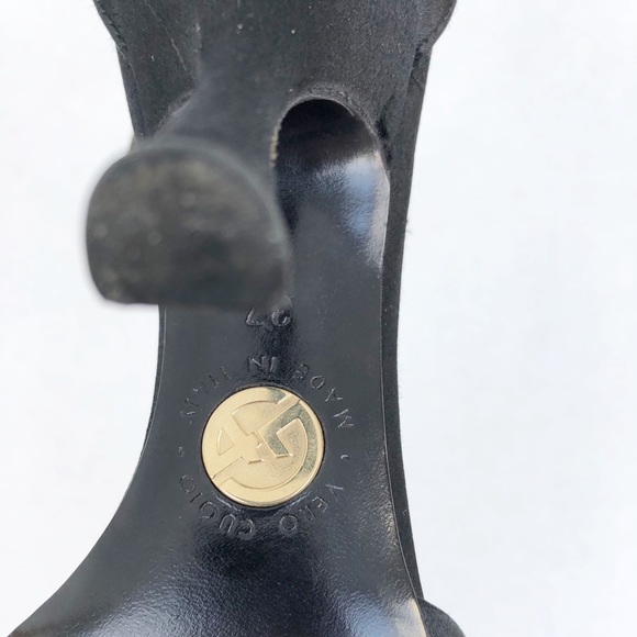 Giorgio Armani Black Satin heels with ankle strap - Picture 7 of 7